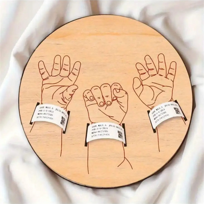 Cadre support pour bracelets de naissance