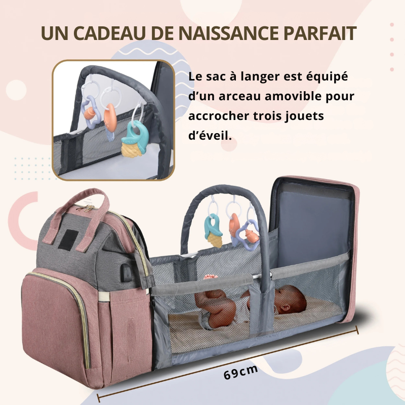 Sac à dos à langer 3-en-1 Élégance Nomade