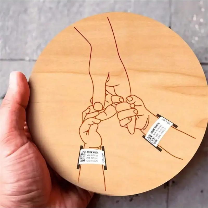 Cadre support pour bracelets de naissance